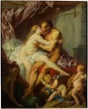 Hércules y Omfala oscuros Francois Boucher Clásico desnudo